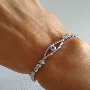 Silver Drawstring EVIL EYE BRACELET